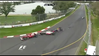 Mark Webber and Lewis Hamilton crash Australian GP 2010