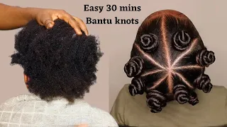 I tried this 30 mins Pinterest Cute Bantu Knot on Natural Hair. Hairstyle for Kids with Short Hair.