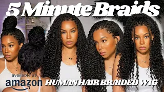 BEST AMAZON HUMAN HAIR BRAIDED WIG FIND! + STYLING A BUN ON A BRAIDED WIG