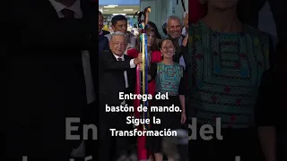 AMLO entrega bastón de mando del movimiento de transformación a Claudia Sheinbaum