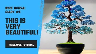 Blue Wire Bonsai Tree With 5 Different Colors! (Wire Bonsai Diary #4) Tutorial Bonsai Pohon Kawat