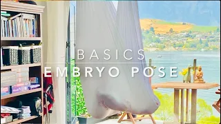 5 min Aerial Yoga Lesson - BASICS - Embryo Pose Tutorial | Beginner Class |  CamiyogAIR