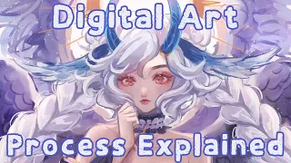 My digital art process explained | timelapse 🌙