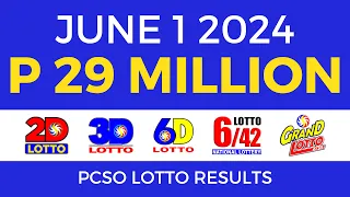 Lotto Result Today 9pm June 1 2024 | PCSO Complete