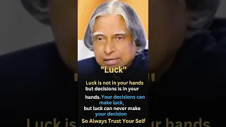 "Luck" 😍Quotes By APJ Abdul Kalam #shorts #success #motivation