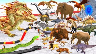 Reptiles Battle - Revolt of Giant Titanoboa Hydra vs Wild Animals Dinosaur Animal Revolt Battle
