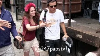 Harry Styles arriving Back to his hotel from Playing Tennis in NYC (07-02-13)