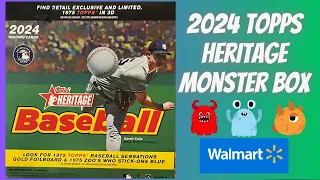 Monster Box! ⚾️ 2024 Topps Heritage Monster Box ** Blue Chrome Sparkle Cards! **