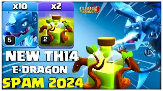 10 Electro Dragon + Overgrowth Spell UNSTOPPABLE | New Th14 Spam Attack Strategy (Clash of Clans)