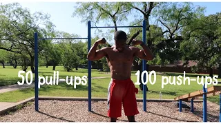 Can I complete 50 chest to bar pull-ups and 100 1 arm push-ups in under 20 minutes