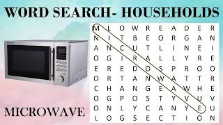 Word Search : Household Appliances | Puzzle | Find the Hidden Words | Word Game #2