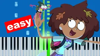 Amphibia Intro Theme Song - Disney (Slow Easy) Piano Beginner Tutorial