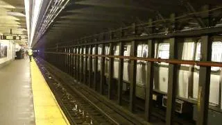 BMT 14th St Line: R143 & R160A-1 L Train at 1st Ave (Weekend)