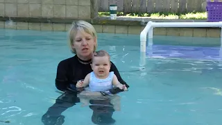 First infant aquatics lesson 11 months old