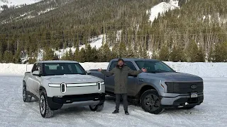 Ford F-150 Lightning vs Rivian R1T - Fun In The Snow Test!