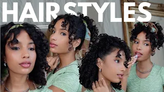 5 Curly Hairstyles Ideas ✨Beginners✨ Short hair 3a 3b , Accessaries, Haircare advice