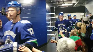 Vancouver canucks coming out of the dressing room