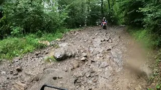 Hard Enduro Rainy Rock Climbing with a Yamaha Tenere 700