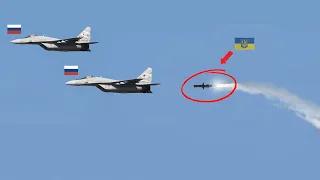 Scary moment! The Russian MiG-29 fighter pilot died instantly. after being shot down by Ukraine