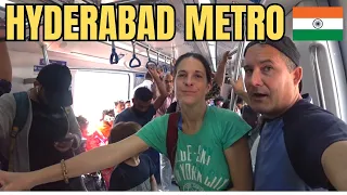 FOREIGNERS TOOK THE METRO IN HYDERABAD TO HITECH CITY 🇮🇳 RUSH OUR OR NOT