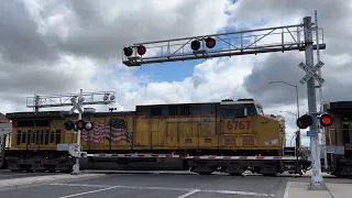 UP 8456 Z-Train Intermodal North - E. Swain Road Railroad Crossing, Stockton CA