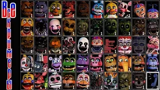 Все аниматроники и скримеры в FNAF 7 Ultimate Custom Night