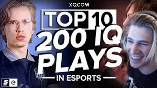xQc Reacts to The Top 10 200 IQ Plays in Esports