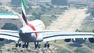 GTA 5 - HUGE Planes vs Shortest Dirt Runway (HD)