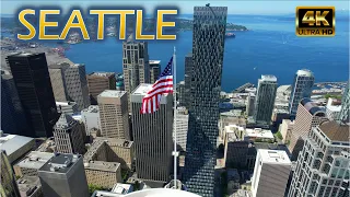 Flying Over Seattle Downtown [4K] May 2021 - Drone Video