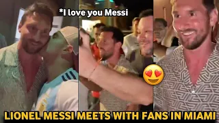 Lionel Messi Reaction To Inter Miami Fan Kissing Him At A Restaurant In Miami