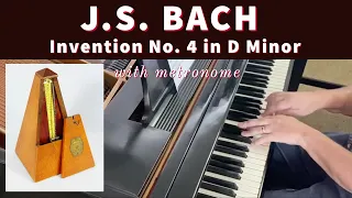 J.S. BACH: Invention No. 4 in D Minor (BWV 775) -- played at 96 bpm with metronome