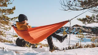 Relaxing Winter Day in a Hammock — Calm Before the Storm