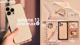 NEW!  iphone 13 pro max unboxing + cute accessories + airpods pro + casetify 🌷 | aesthetic asmr