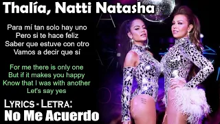 Thalía, Natti Natasha   No Me Acuerdo  (Lyrics Spanish-English) (Español-Inglés)