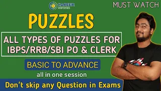 Puzzles Most Important Types for Bank Exams | IBPS CLERK 2020 | SBI PO 2020 | Kaushik Mohanty |