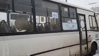 Автобус ПАЗ-320412-04 "Вектор" следует по маршруту 55 "Ярославль - Главный - Машприбор"