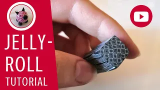 😍 Easiest cane ever! 😍 Jellyroll Tutorial (polymer clay) - Claymaa