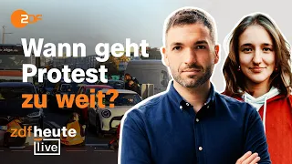 Kritik an Protest von "Letzte Generation": Carla Rochel vs. Konstantin Kuhle (FDP) | ZDFheute live