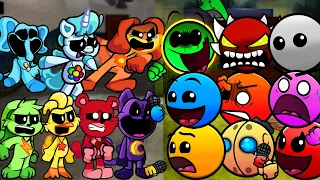 FNF Geometry Dash 2.3 vs Smiling Critters ALL Sings Friends To Your End - Fire In The Hole FNF Mods