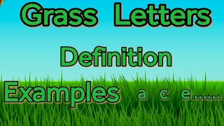 Grass Letters| Definition of grass letters| what is grass letters #kidkolearningland