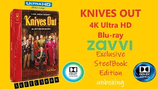 KNIVES OUT - 4K Ultra HD Blu-ray ZAVVI Exclusive SteelBook Edition unboxing