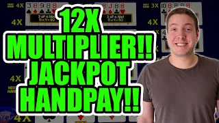 HANDPAY WITH THE 12X MULTIPLIER! ULTIMATE X POKER!!