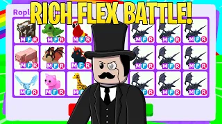 I FLEX BATTLES THE RICHEST PEOPLE EVER...(Adopt me Roblox)