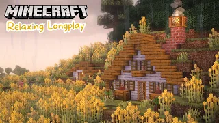 Minecraft Longplay | Rainy Hobbit Hole Building (no commentary)