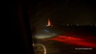 Boeing 737-800 VP-BBD night take-off from Murmansk