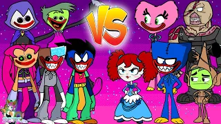 Teen Titans Go! vs. Poppy Playtime and Siren Head Characters - Cartoon Character Swap - SETC