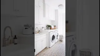 white laundry room makeover ideas #viral #subscribenow #rooms#elegantdesign#clutterfree#inspiration