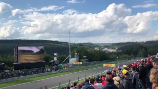 Formula 1 - Hamilton overtaking Vettel on Kemmel Straight Spa Francorchamps 2019