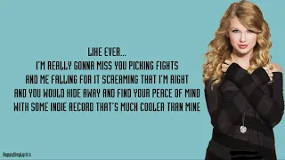 WE ARE NEVER EVER GETTING BACK TOGETHER - TAYLOR SWIFT (Lyrics)