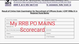 MY RRB PO MAINS 2021 SCORECARD🙋🏻‍♀️🤞🏼